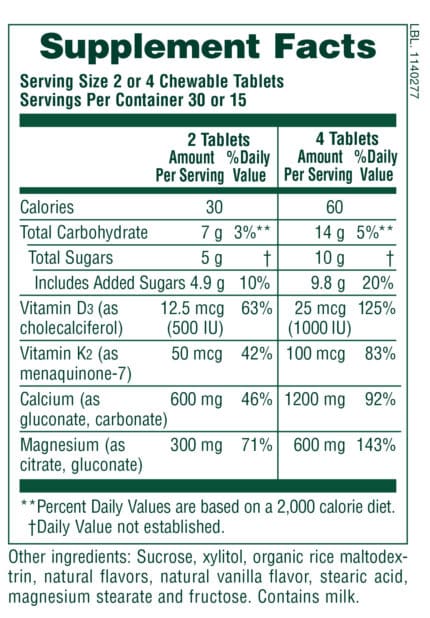 calcium magnesium vitamin d3 k2 vanilla σύνθεση