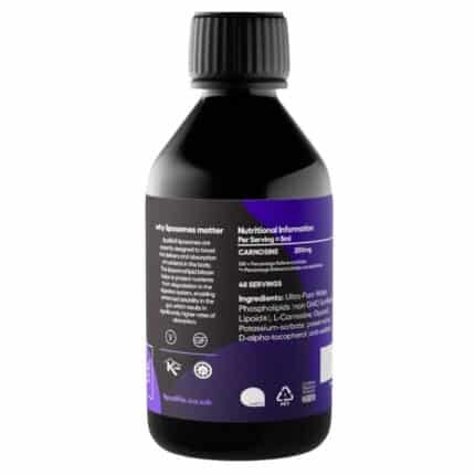 λιποσωμιακή καρνοσίνη μπουκάλι πίσω lipolife